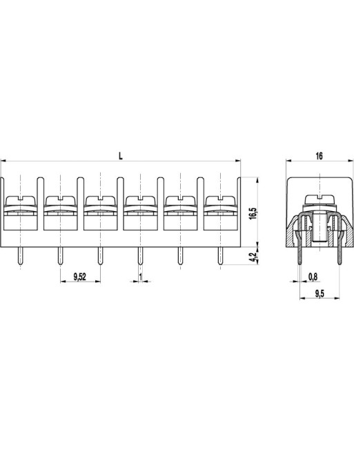 982D Barrier Strip Connector