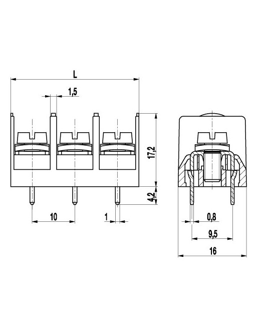 983D Barrier Strip Connector