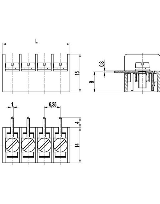 980W Barrier Strip Connector