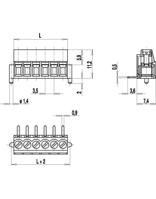 210A126SMD PCB Connector for SMD Screw connection