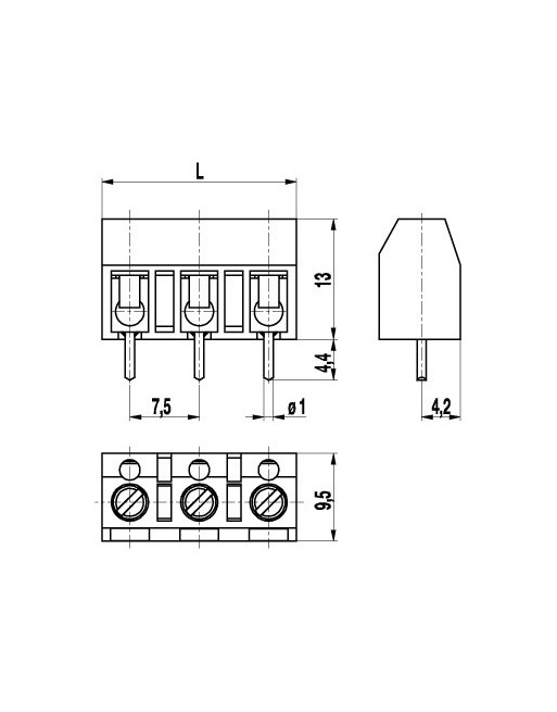 977 (DS) PCB Connector
