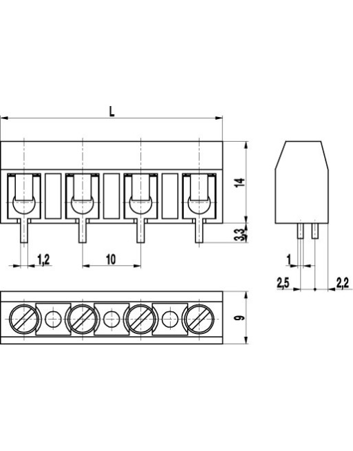 910Y (DS) PCB Tab Connector